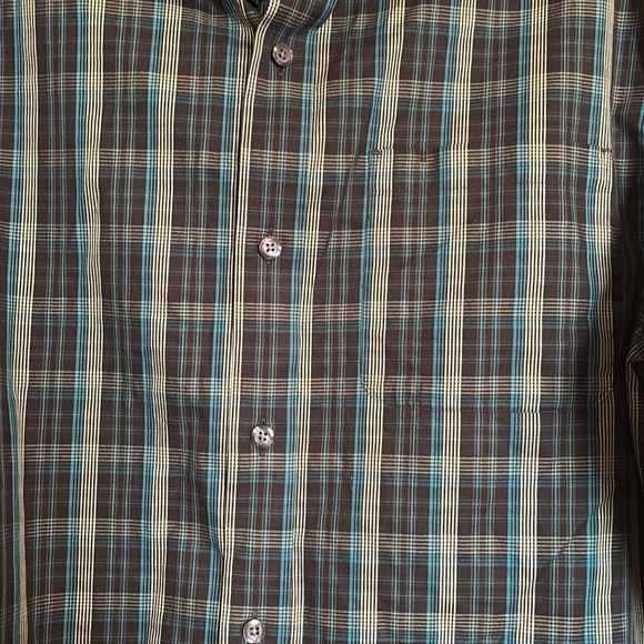 Duluth Trading Co men’s black plaid long sleeve button down shirt size large - Picture 3 of 9
